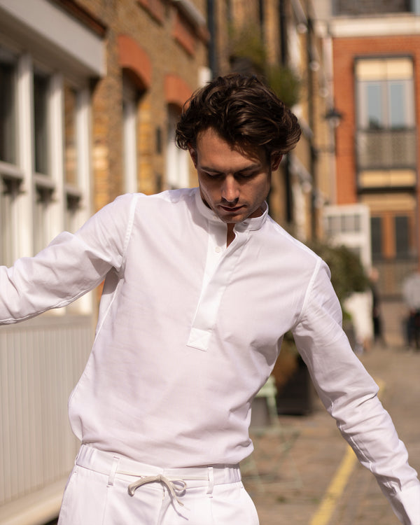 White Giro-Inglese Popover Shirt